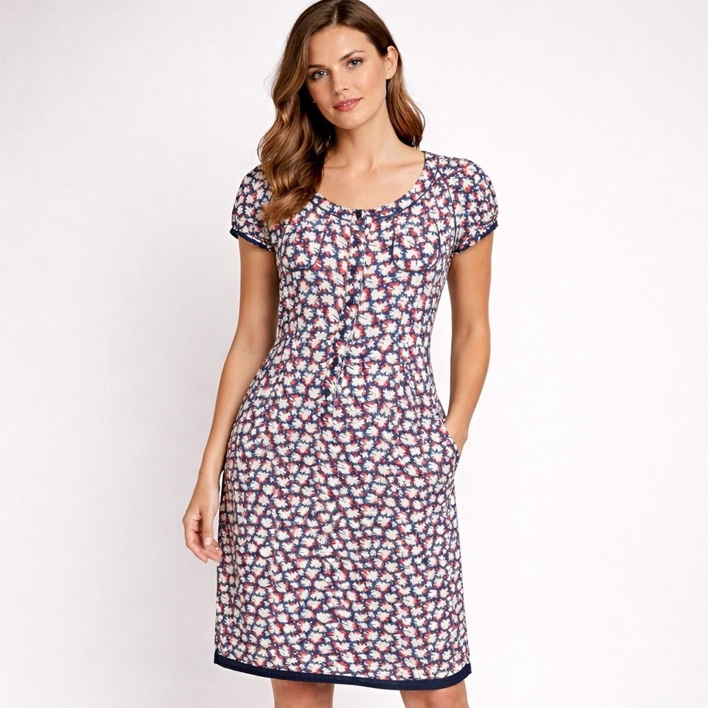 Pablo Gerard Darel Dress 36 US 6 Floral Button Front Pockets French Designer